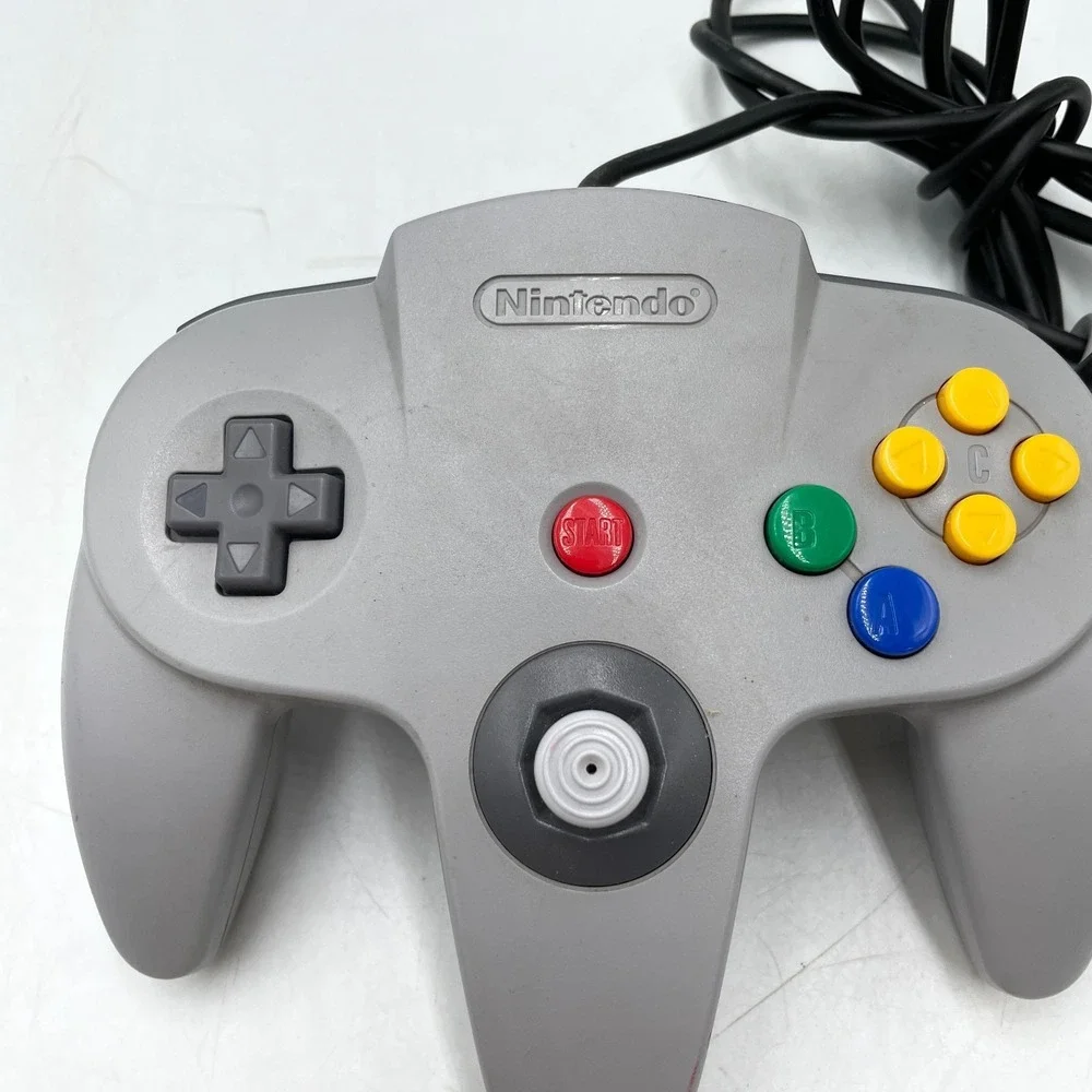 Nintendo 64 Gaming Controller Gray Wired Handheld Ergonomic Joystick for Console